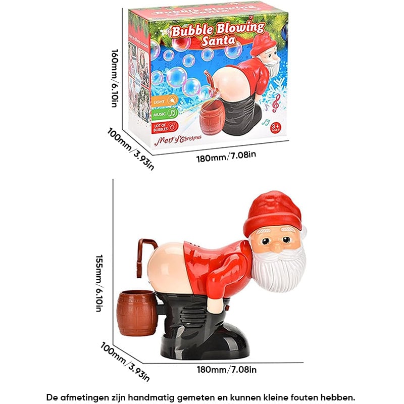 🎅🏽🫧Grappige Kerstman bellenblaasmachine