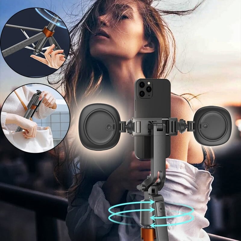 360° Rotatable Selfie Stick Tripod with 2Fill Lights &Auto Face Tracking