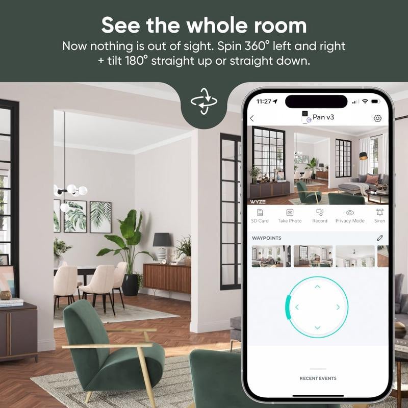 360 Degree Motion Tracking Color Night Vision Security Camera