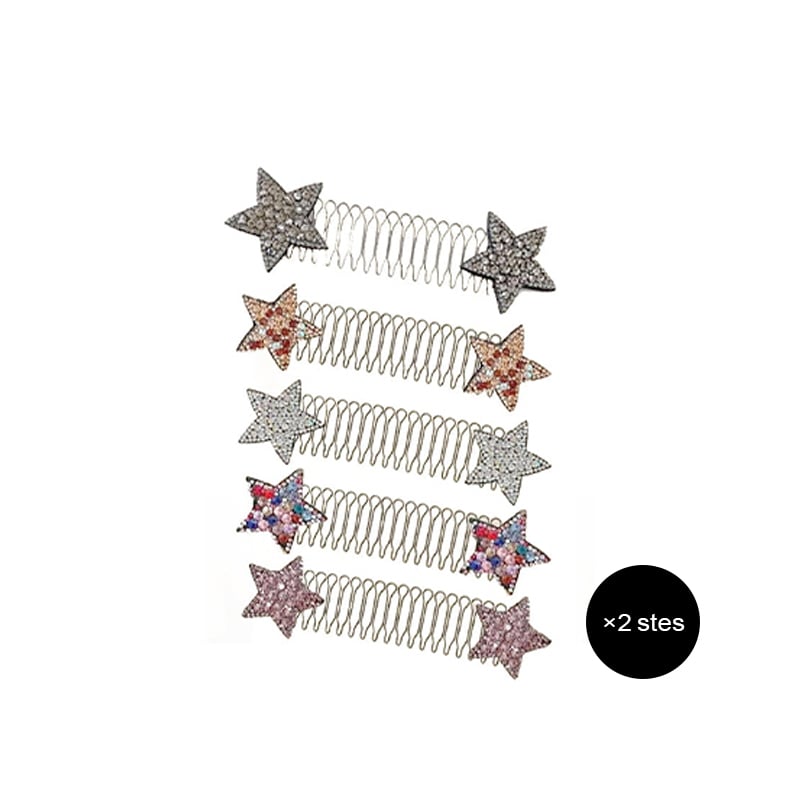 Rhinestone Star Hair Comb Set (5 Pcs)
