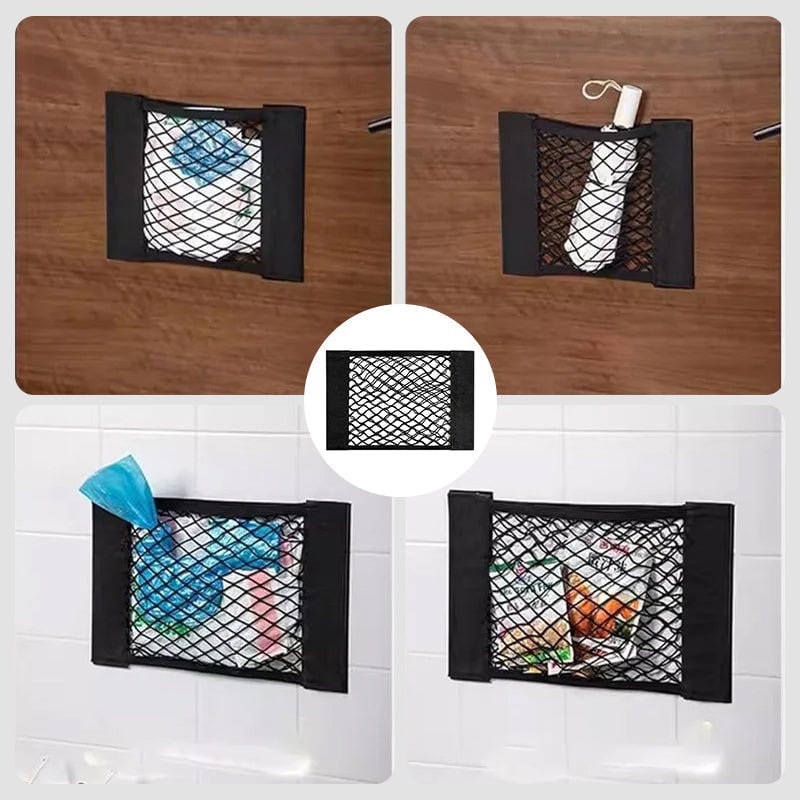 Plastpose Oppbevaringsnett (med klebende tape)