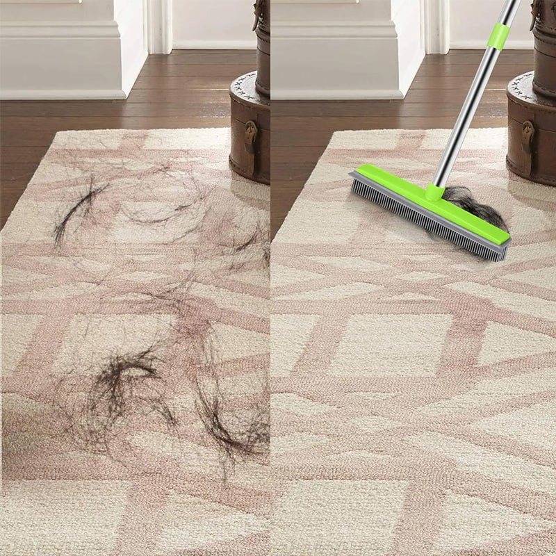 Three-Section Telescopic Pole Carpet Delinting Broom