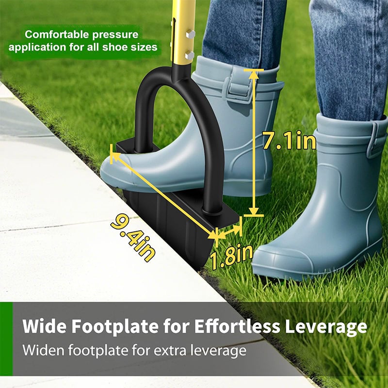 Half-moon lawn edger with T-handle