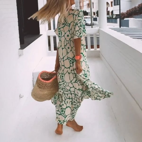 Abito stampato a maniche corte