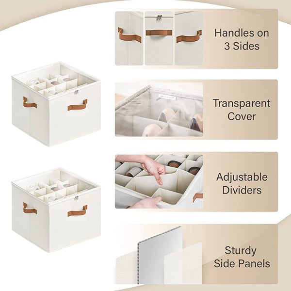 16-Grid Foldable Cloth Shoe Box