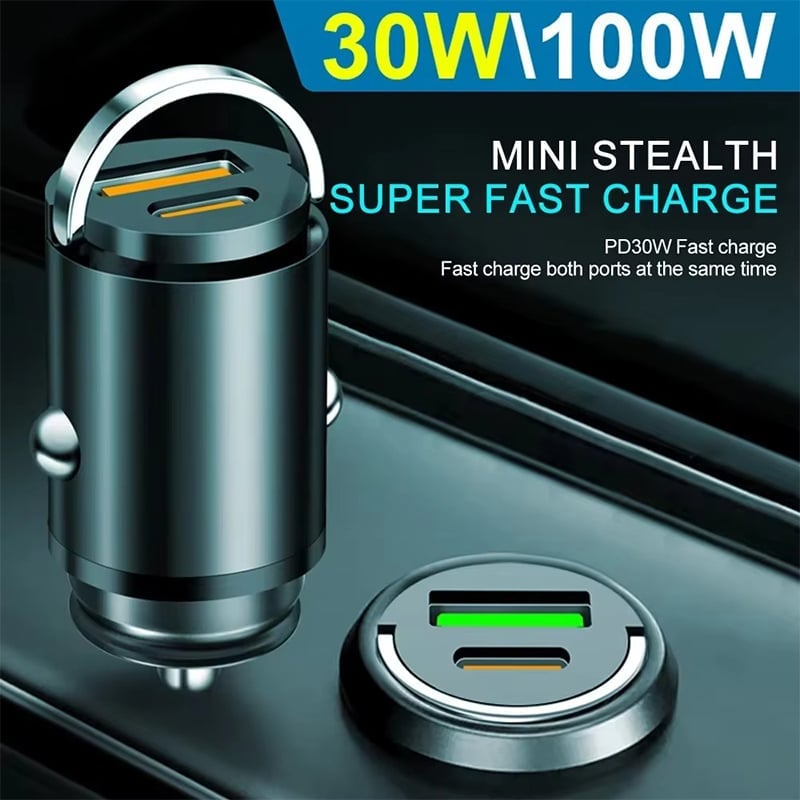 Metal Pull-Ring Invisible Fast Car Charger
