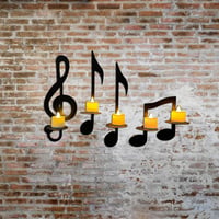 🔥Kerzenleuchter mit Musiknoten💡