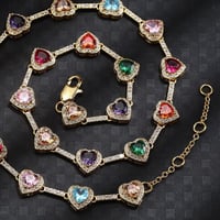 Heart Shaped Colorful Zirconia Necklace