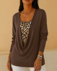 Top Met Luipaardprint En Vetersluiting