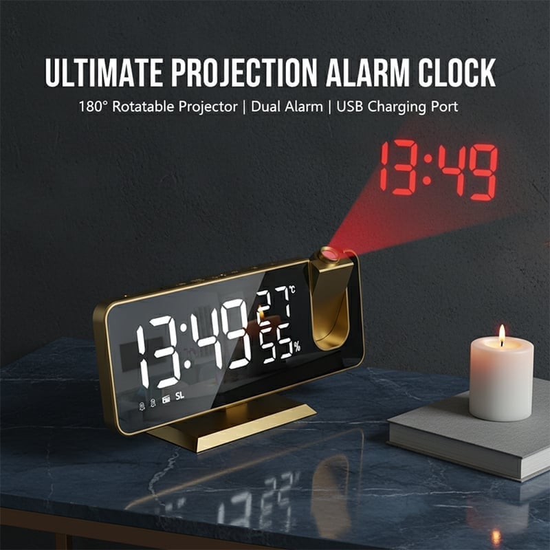 Aless™ Temperature & Humidity Multifunctional Radio Projection Alarm Clock
