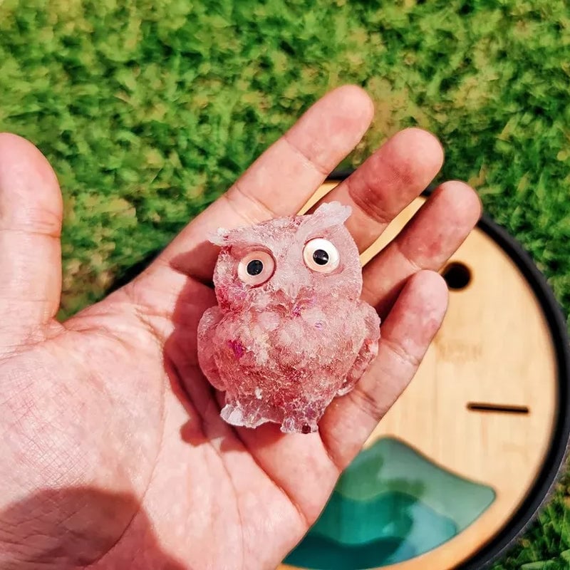 🦉Natural Crystal Gemstone Owl Ornament Home Decor