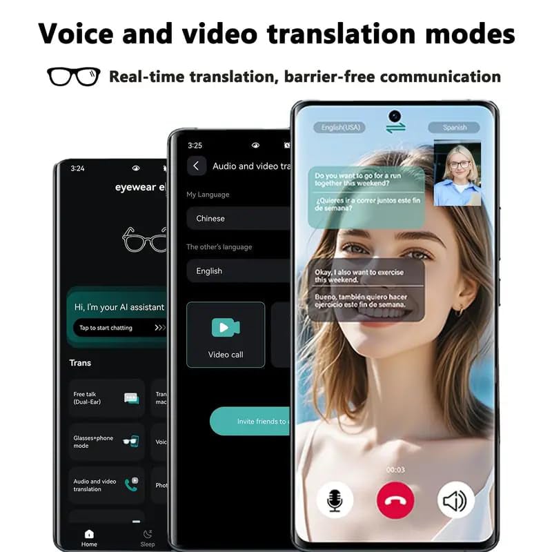 Sakerplus® AI Smart Translation Glasses