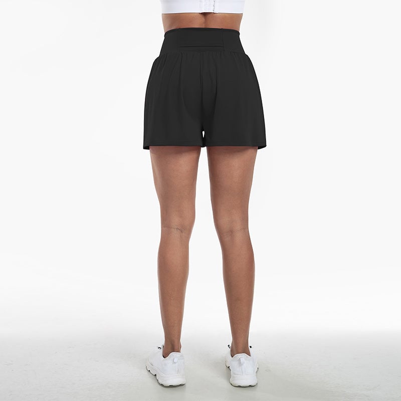 Hochtaillierte Sportshorts mit Fake-Zweiteilung