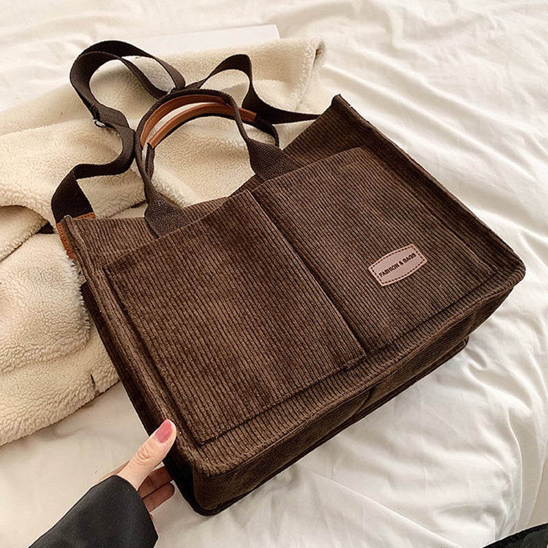 Gestreifte Umhängetasche aus Samt für Frauen