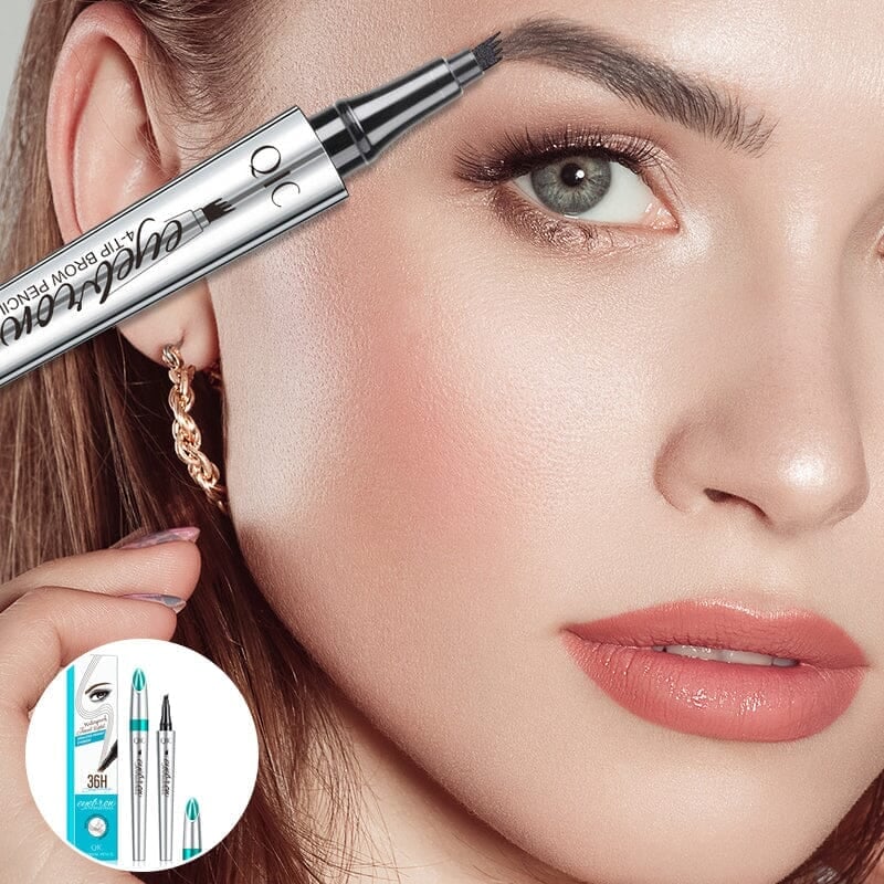 Sale - 3D Waterproof Microblading Eyebrow Pen 4 Fork Tip Tattoo Pencil