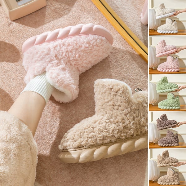 Fluffiga fleecestövlar för kvinnor
