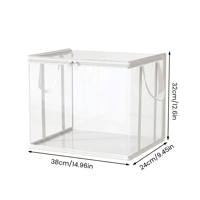 Large Clear Thick Plastic Storage Box with Hinged Lid
