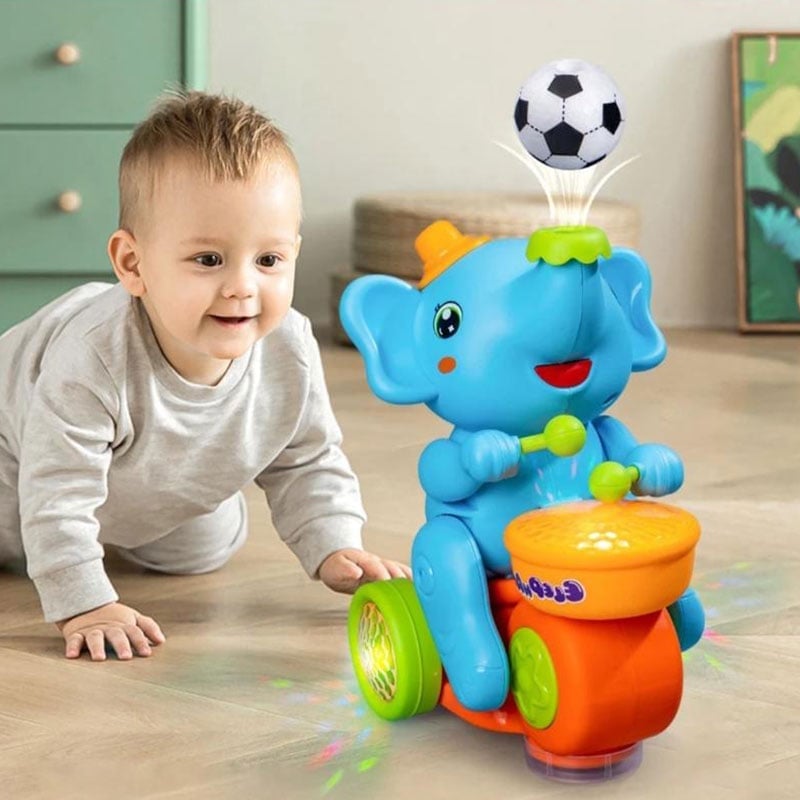 Interaktives LED-Elefantenspielzeug für Kleinkinder und Kinder mit realistischen Geräuschen