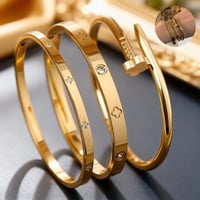 Gold-Plated Diamond-Studded Bracelet