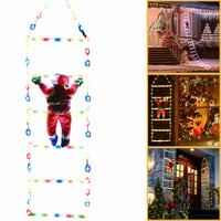 Julstege Med Dekorationsljus Och Tomte