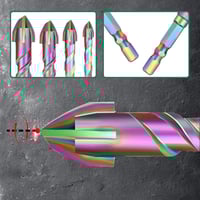 4pcs Titanium Coated Spiral Four-blade Eccentric Drill Bits