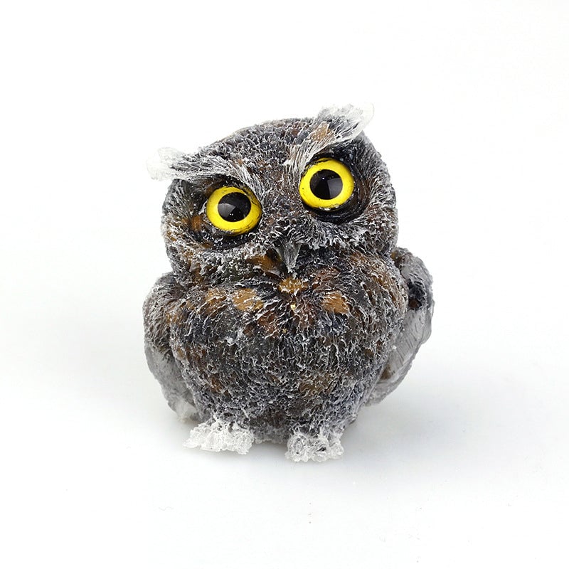 🦉Natural Crystal Gemstone Owl Ornament Home Decor