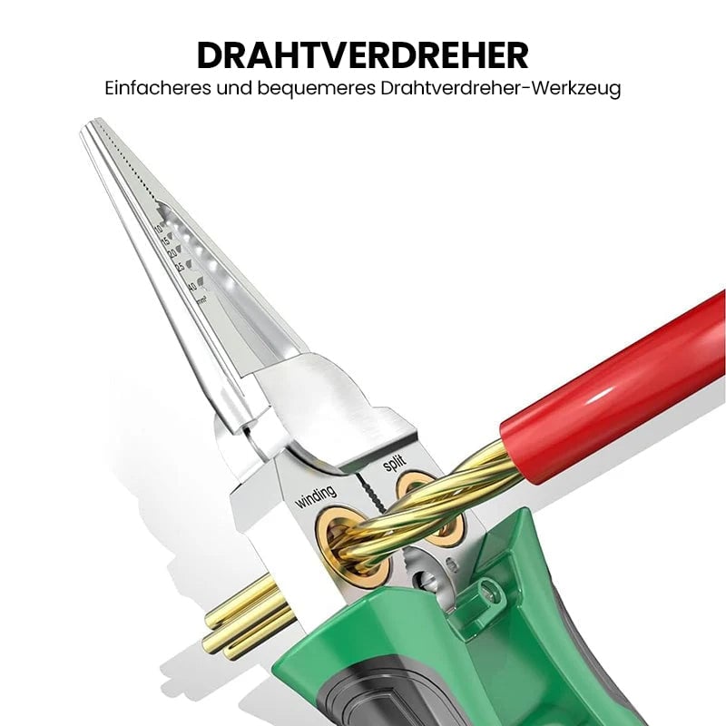 8-in-1 Schwerlast-Drahtabisolierzange mit Spannungsprüfer