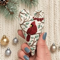 DIY Heart Shaped Hand Embroidered Christmas Ornament/Ornament Kit