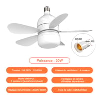 Ventilateur de plafond LED 2 en 1 avec télécommande, base E27E26/B22