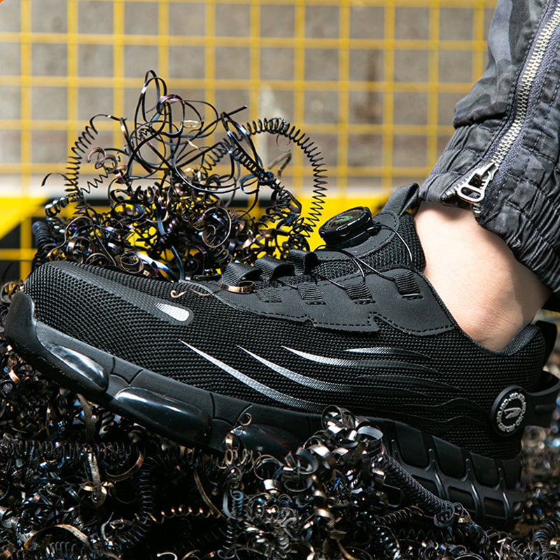 Stoßfeste Sicherheitsschuhe mit Drehknopf