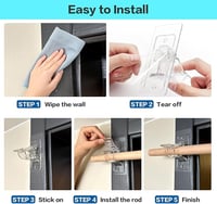 No Drill Curtain Rod Brackets