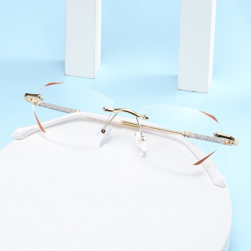 Modische randlose Anti-Blaulicht-Lesebrille