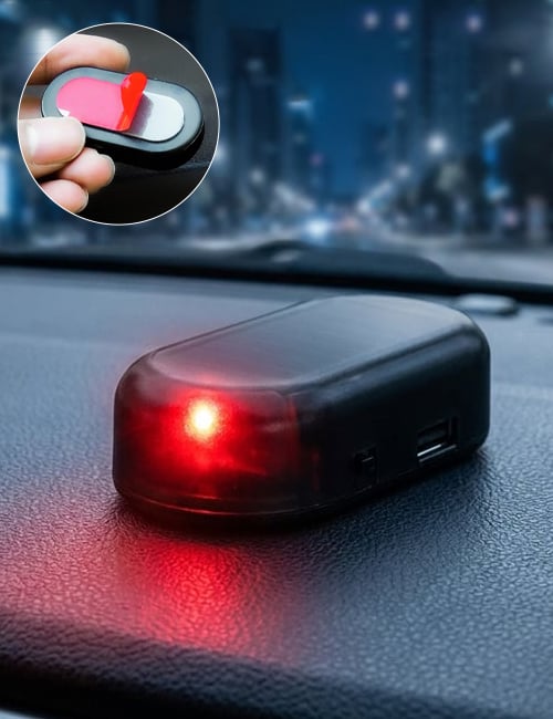How to install and use solar car security warning light