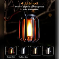 Solarbetriebene Campinglampe mit 4 Leuchtmodi