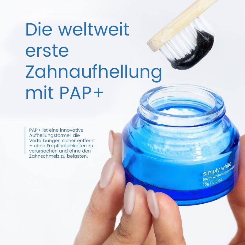 Weißmacher-Zahnpulver für strahlende Zähne