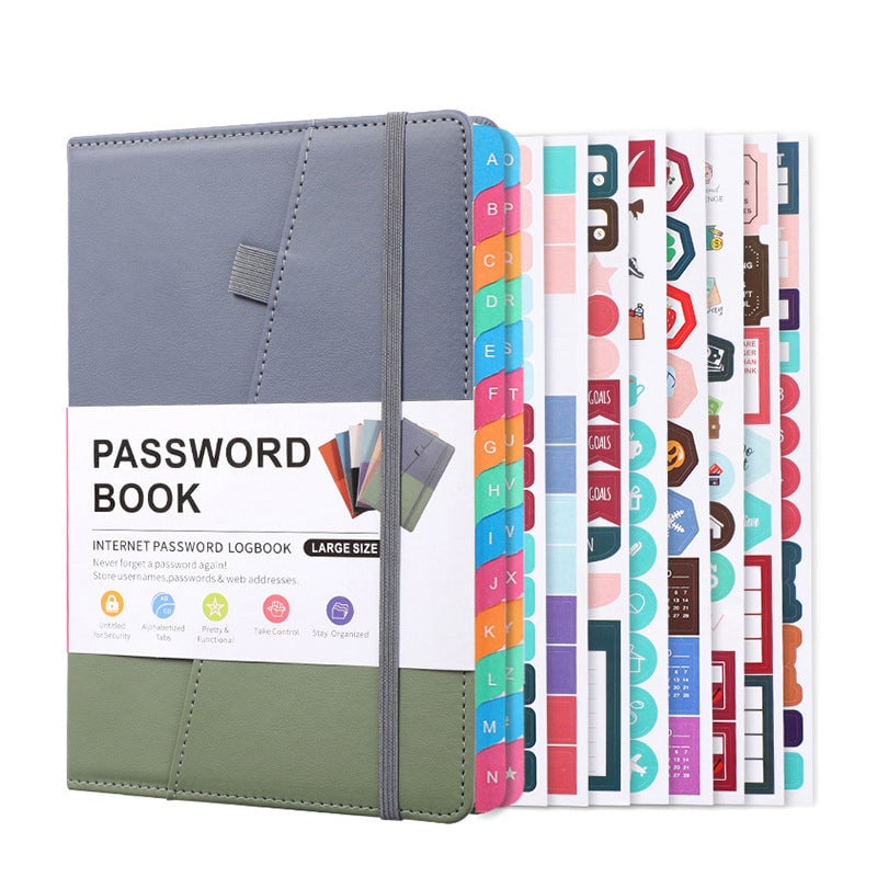 A5 Color-Block Password Notebook