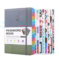 A5 Color-Block Password Notebook