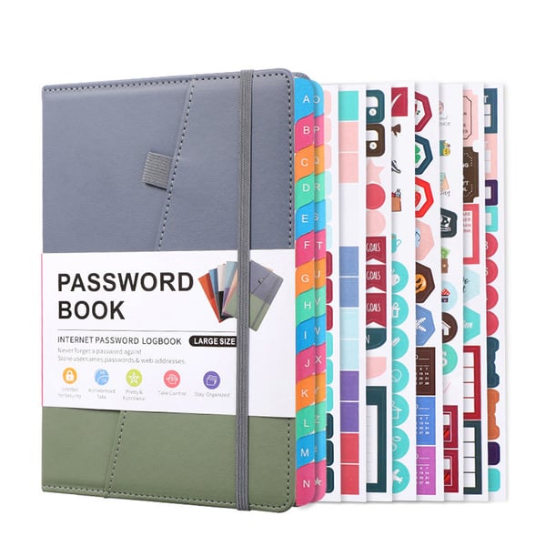 A5 Color-Block Password Notebook