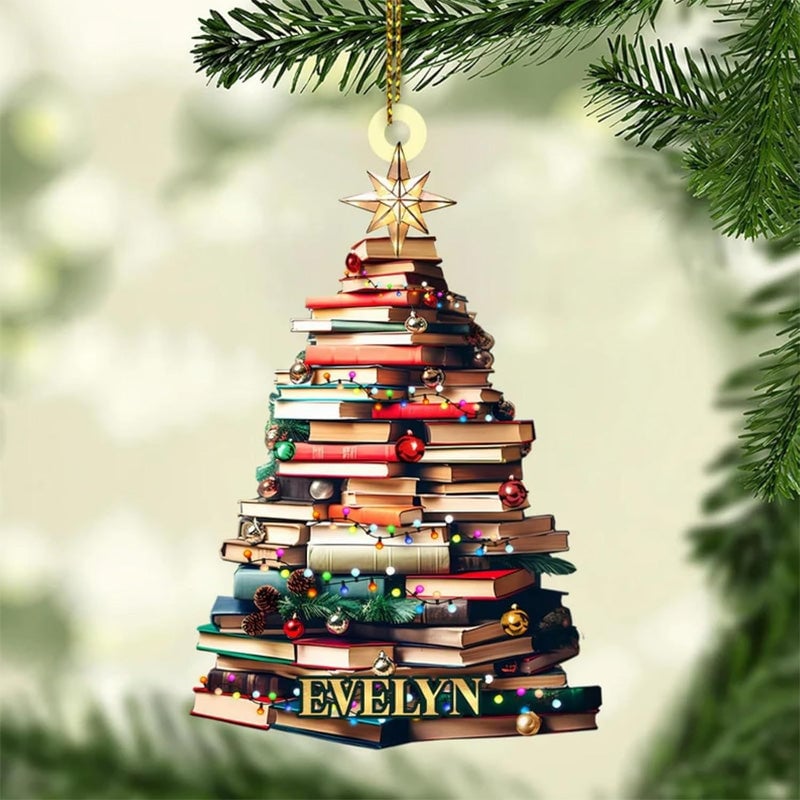 Christmas tree book pendant