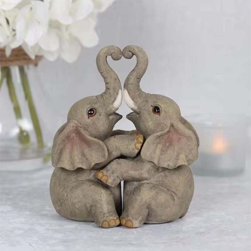 Animal Love Couple Cuddling Pair Figurine