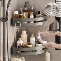No-Drill Bathroom Corner Shelf