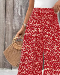 Polka Dot Loose High-Waist Wide-Leg Pants
