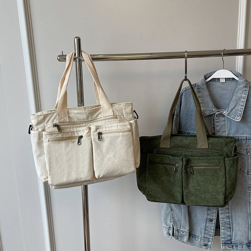 Große Kapazität Corduroy-Damentasche