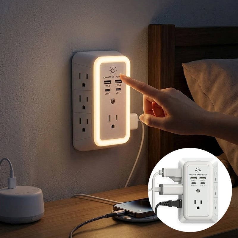10-in-1 ETL-Certified Surge Protector Power Outlet