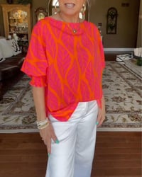 Blouse Ronde Hals Los Bedrukt