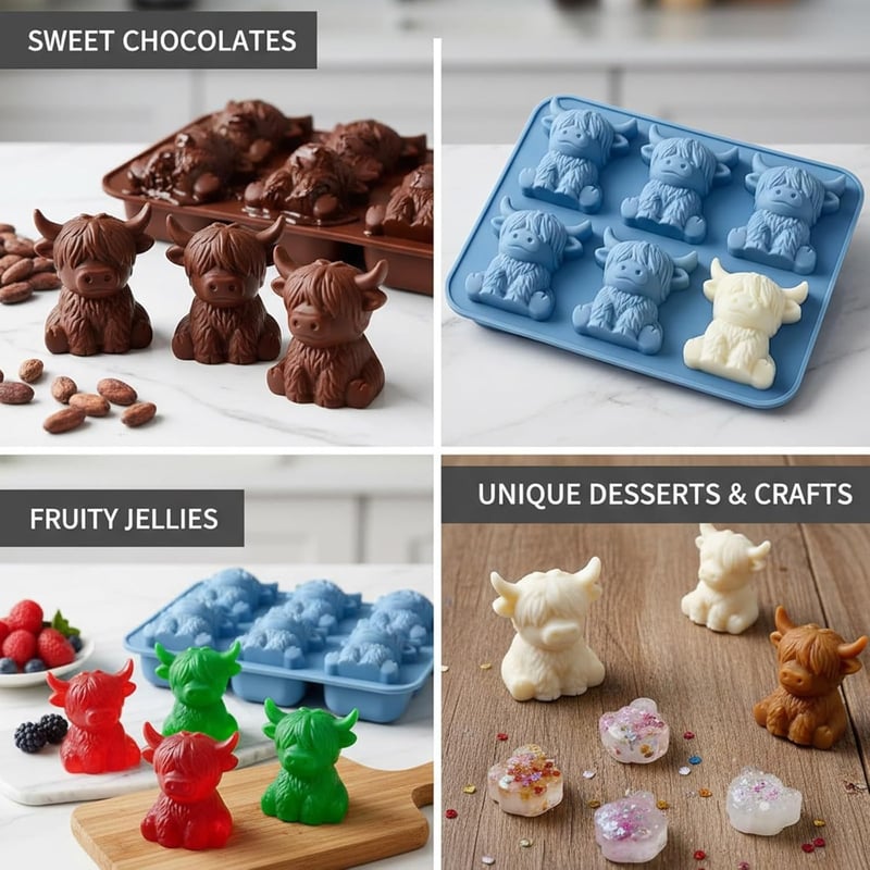 Highland Cow Silicone Ice Cube Tray