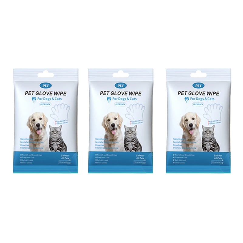 Pet Glove Wipes för Hundar & Katter
