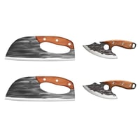 Premium Hand-Forged Chef's Knife & Cleaver Set