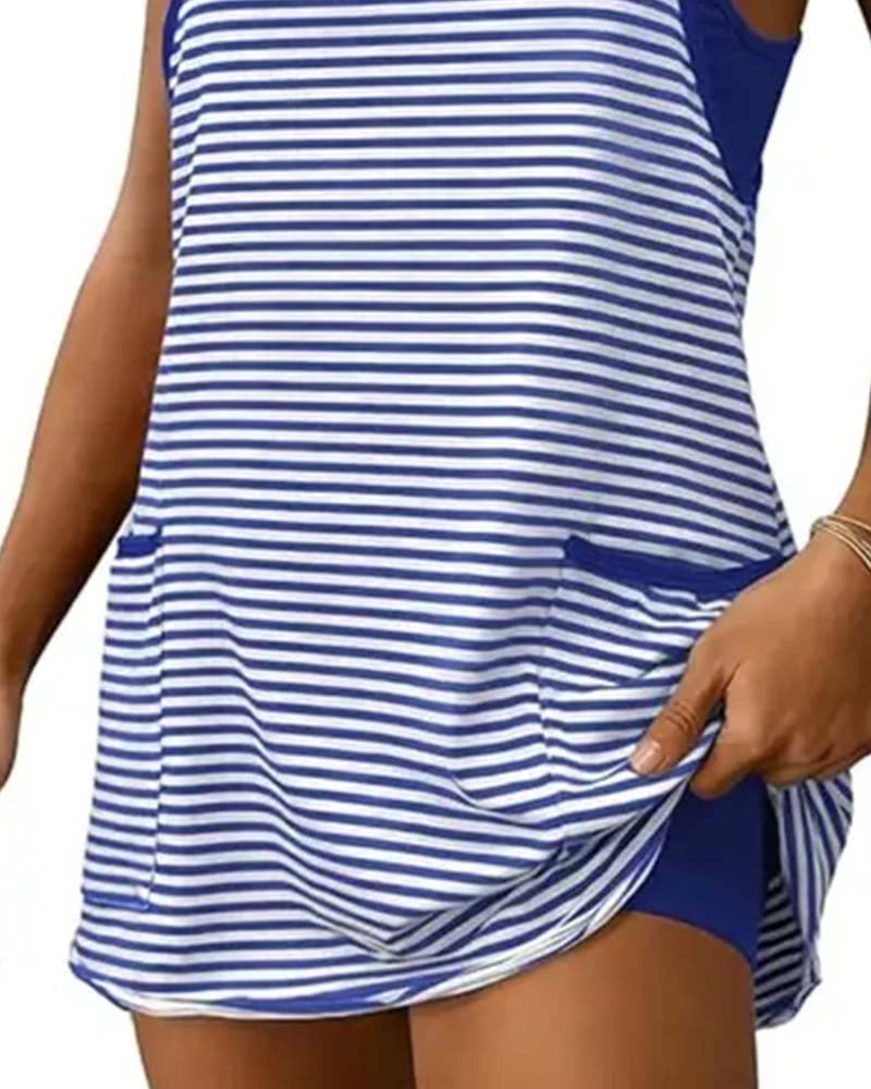 Striped Sleeveless Camisole Casual Jumpsuits