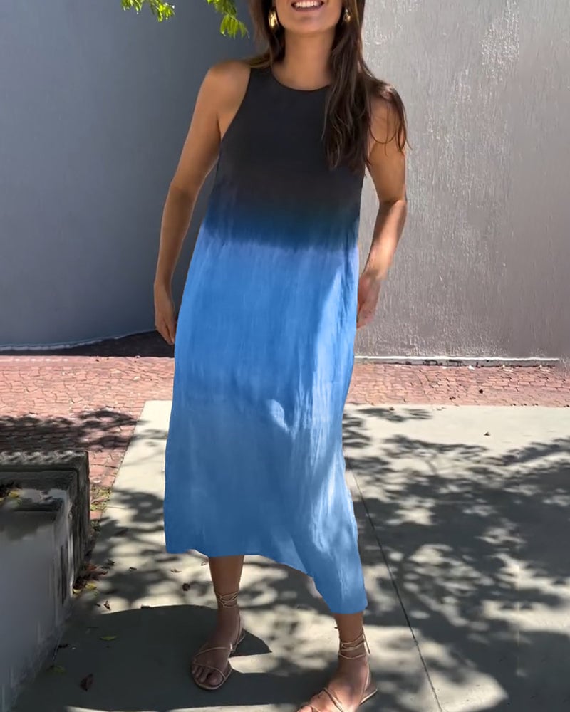 Robe sans manches et dégradé